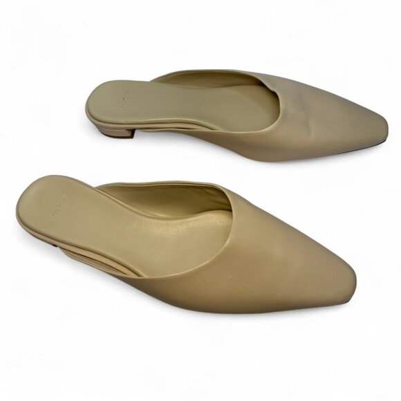 VINCE Women's Pointed Toe Ana Leather Flat Mule - Size 6.5, Beige NWOB - Picture 3 of 13
